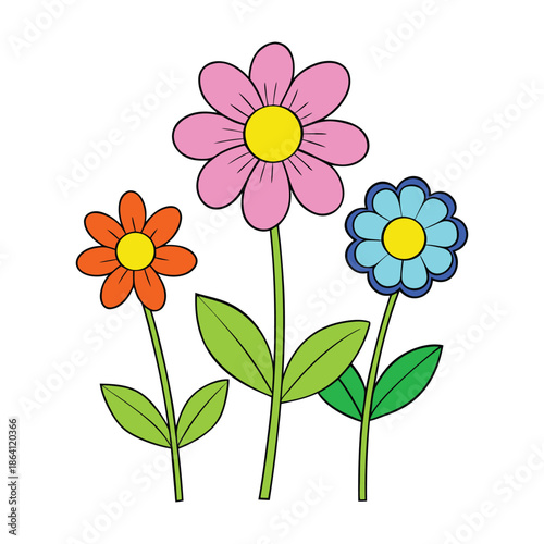 Fresh spring flowers bloom among soft green leaves, bringing color and gentle fragrance to the scene, symbolizing renewal, growth, and the beauty of nature.
