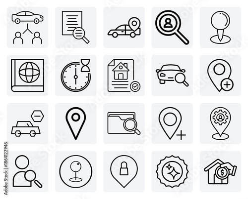 User Actions In A Car Rental App – Searching, Locking, And Paying For A Shared Vehicle For Ui/Ux Projects