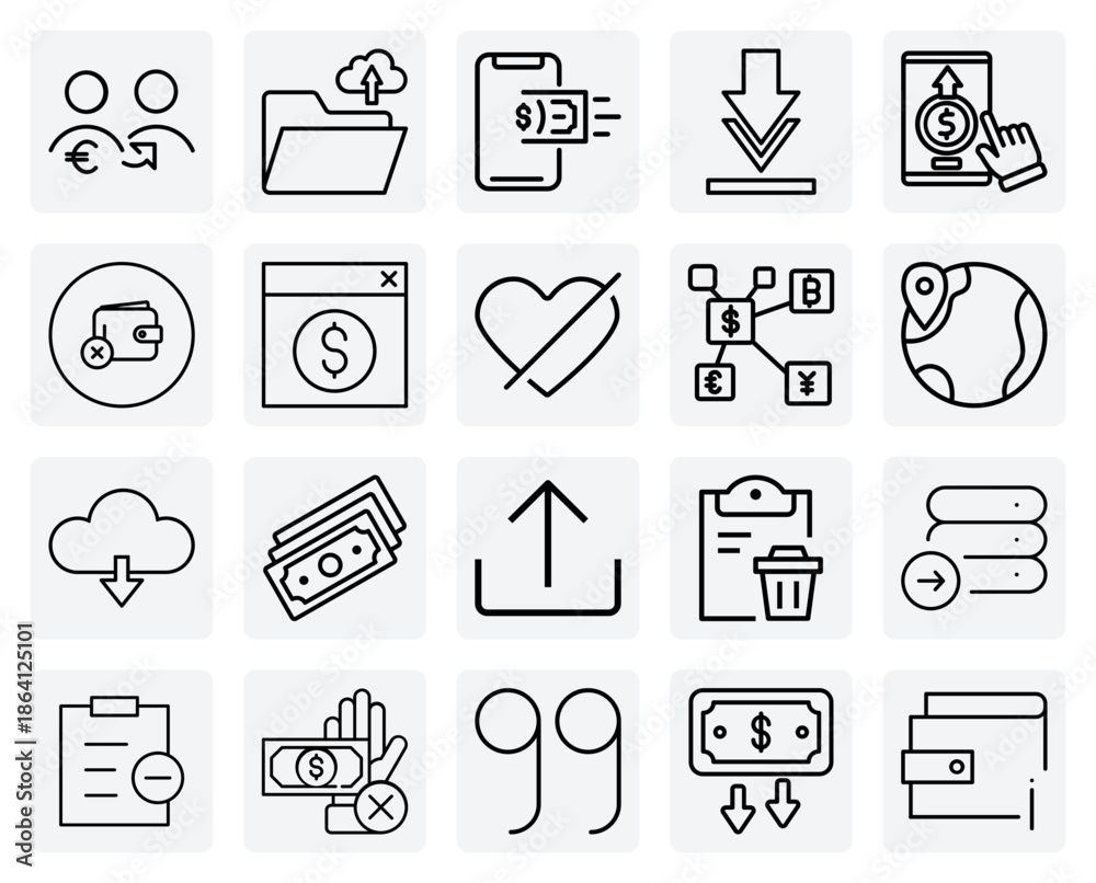 Fototapeta premium Digital Wallet User Interface Actions – Send, Cancel, Link, And Manage Money And Financial Data Securely