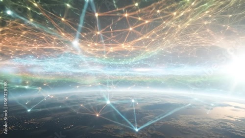 Celestial data network above Earth