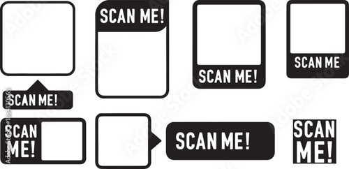 Scan Qr Code Frame Barcode Vector Icon Set