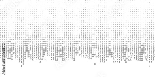 Vector streaming binary code background. Data and technology, decryption and encryption, computer background numbers 1,0. Coding or Hacker concept.  Vector illustration