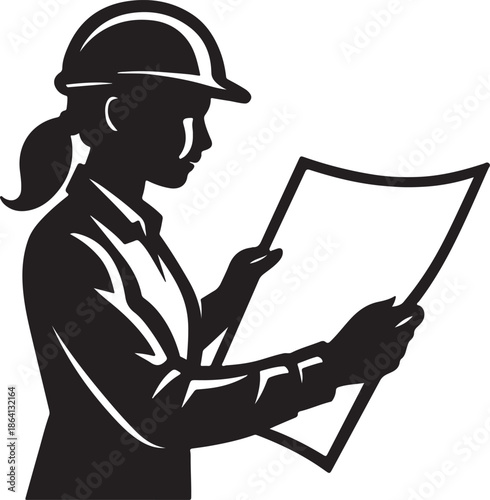 Engineer reviewing plans