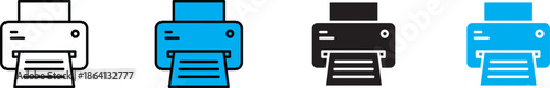 Printer icon set vector on white background. equipment, stationery, workflow, efficiency, productivity icon. vector illustration.