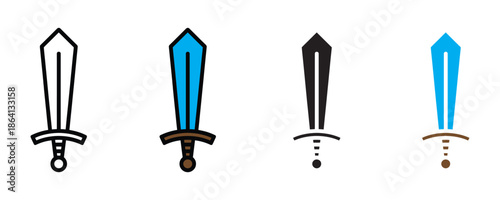 Sword icon set vector on white background.  weapons, fantasy, medieval symbol. vector illustration.