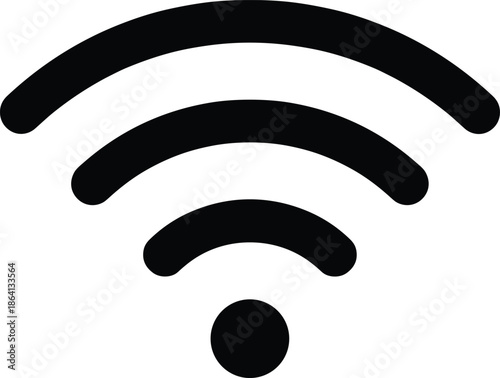 WiFi wireless internet signal icon isolated black symbol representing connectivity network communication technology hotspot vector illustration design