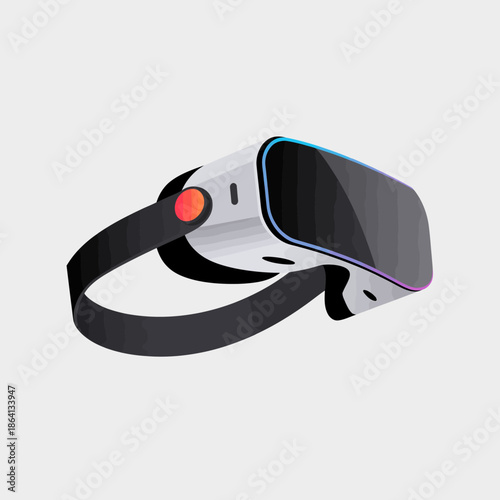 A sleek and modern virtual reality headset designed with cutting-edge technology, showcasing its futuristic design perfect for immersive digital experiences.