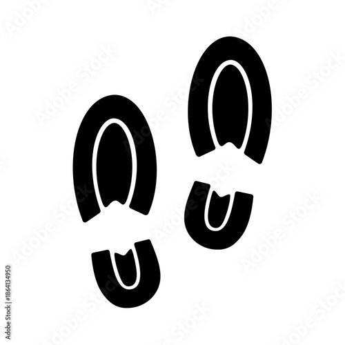 Shoes footprint silhouette. Vector image