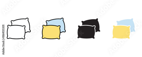 Pillow icon set vector on white background. throw, pillows, soft, cushions, home, interior, fashionable symbol. vector illustration.