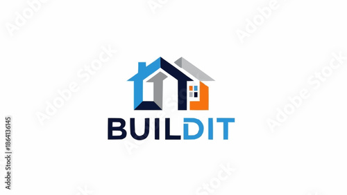 Modern House Logo Design with Buildit Text.
