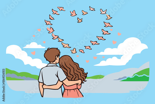 couple watching birds