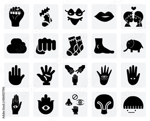Playful Doodle Illustrations – Whimsical Hands, Faces, And Body Parts For Social Media Graphics And Sticker Designs.
