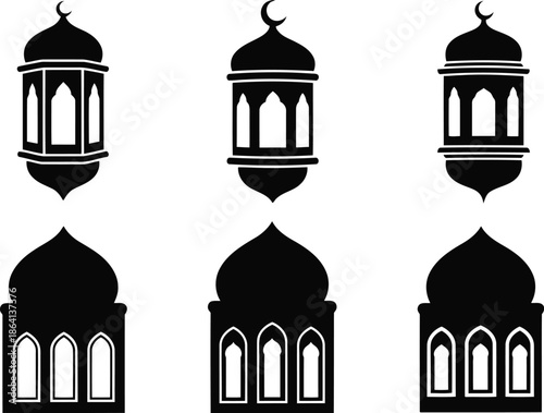 Elegant Islamic Lantern Silhouette Designs for Cultural Decor