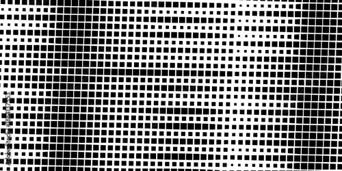 Black square pattern abstract on white background. Vector illustration. metal lattice in the sun close-up. mosaic pattern, tile for bathroom and kitchen. Squares half tone pattern background 
