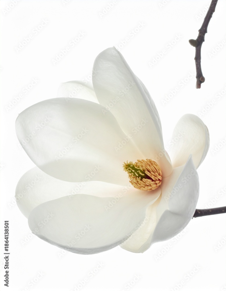 Obraz premium Weiße Magnolienblüte – zeitlose Reinheit