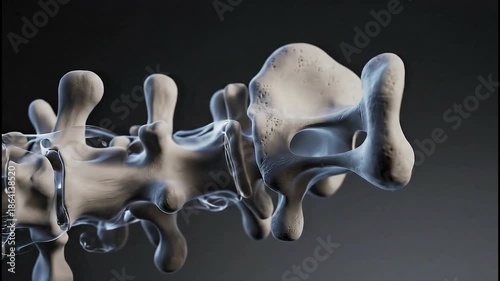 Detailed 3D rendering of a human spine, showcasing the vertebrae and intervertebral discs in a medical context.