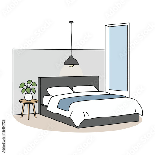 bedroom interior with bed