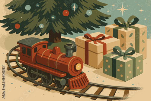 Floor punctuation icon holiday no metal headlight captions cranberry vintage train tree