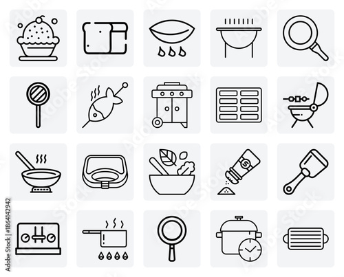 Food And Cooking Representations – Baking Bread, Grilling, And Making Salads For Lifestyle And Health Content