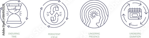 MobileTime and Continuity Concept Line Icons Set