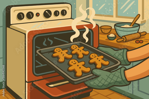 Sky no green red cyrillic text vector icon delight baking retro out