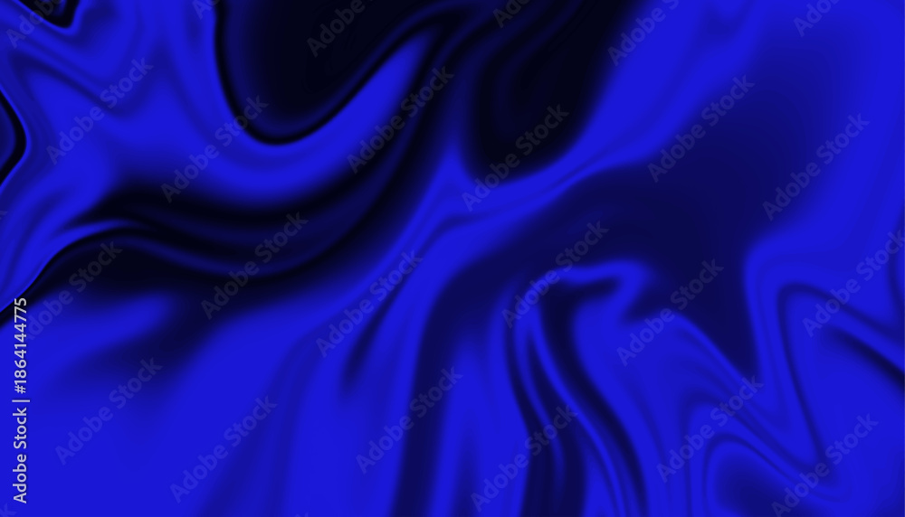 Fototapeta premium Deep Blue Fluid Gradient Wave Background. Abstract Royal Blue Liquid Silk Texture