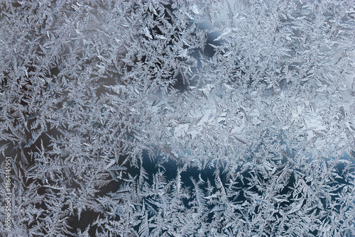 Bild auf Leinwand Beautiful frosty pattern on glass, background or texture
