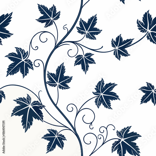 Blue maple leaves pattern