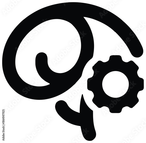 Black Silhouette Head Gear Mechanism Concept.