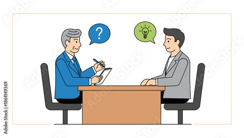 Businessmen Discussing Ideas and Problem Solving During a Meeting on Isolated White Background