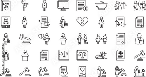 Legal and Justice Icons traced generated