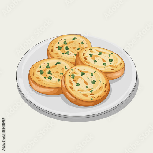 This appetizing image showcases golden brown garlic bread topped with creamy goodness and herbs, conveying warmth, comfort, and the joy of home-cooked meals.