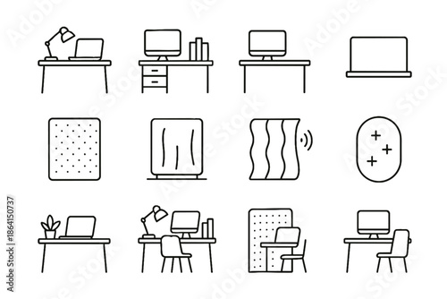 Orderliness vector layout icons workspace visual desk use simplicity quiet soft icon