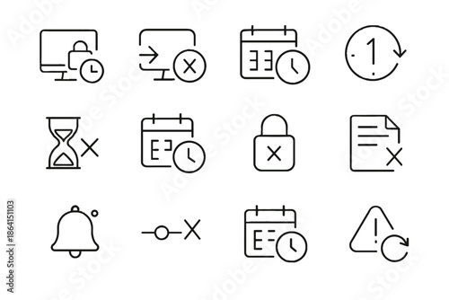Usage feature icon alert subscription icons vector flow period service notice reminder