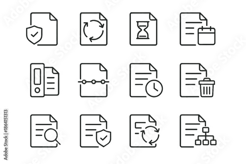 Retention icon icons expiration aging archiving control scheduled rule timeline policy digital