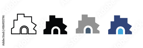 cave icon set. vector illustration. 