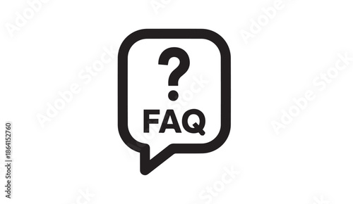 Frequently Asked Questions symbol with question mark and speech bubble