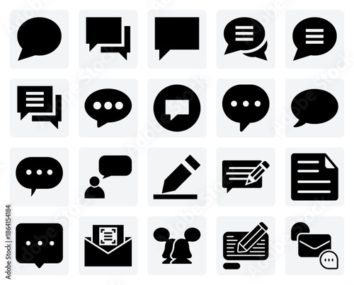 Online Communication And Texting Visuals – Elements Representing Messages, Discussions, And User Typing Activity