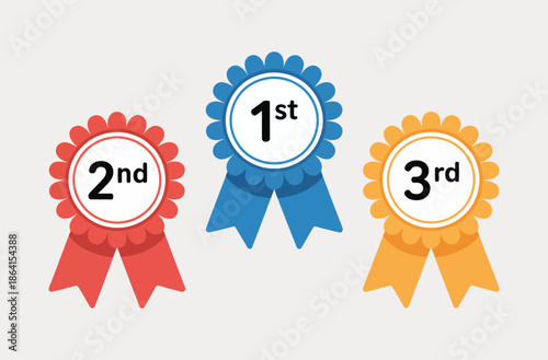 Winner Ribbon Award Badge, vector isolated illustration for achievement recognition, competition prizes, success labels