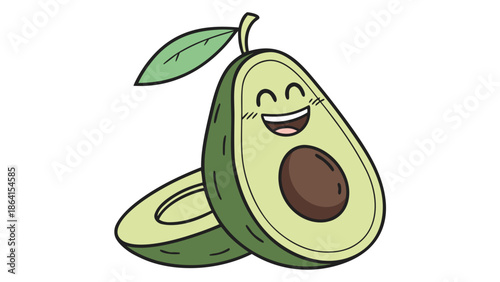 Smiling avocado half
