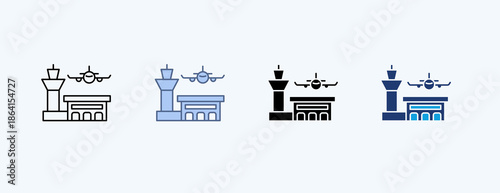 Airport Multiple Icon Illustration Vector