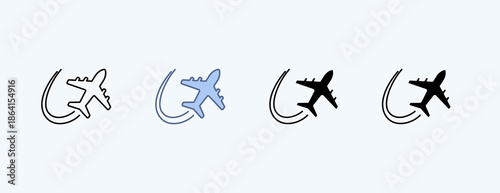 Flight Multiple Icon Illustration Vector