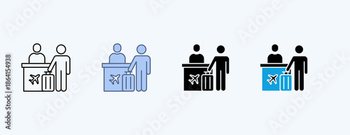 Check-In Multiple Icon Illustration Vector