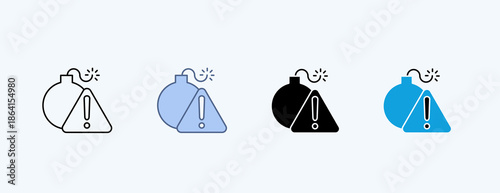 Bomb Threat Multiple Icon Illustration Vector