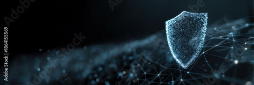 A digital shield symbolizing cybersecurity and data protection.