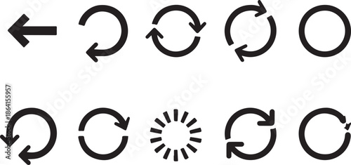Arrow and Refresh Icons Set reload repeat