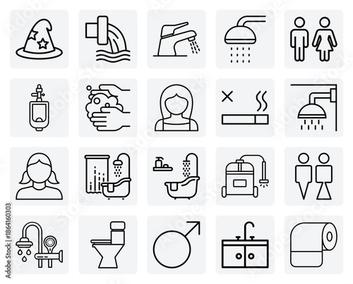 Social And Privacy Issues In Public Restrooms – Illustrations Of Peeping, Vandalism, And Poor Hygiene For Awareness Campaigns.