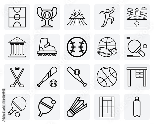 Diverse Sports Venues – Including A Baseball Diamond, Squash Court, And Table Tennis Table For Sporting Events