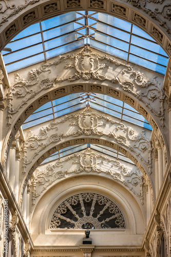 Ornate Interior of Historic Shopping Arcade Passage Pommeraye, Nantes