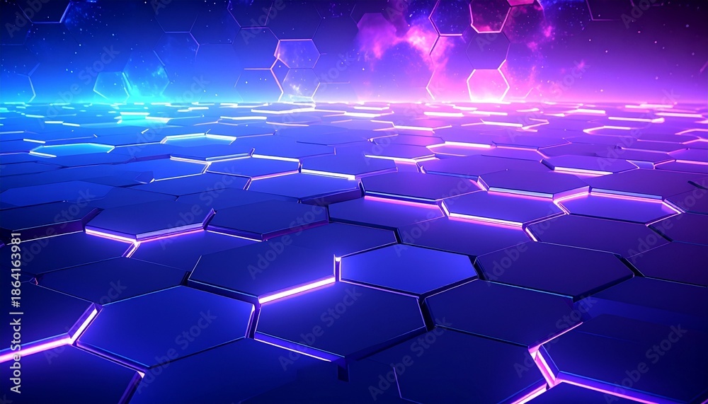 Obraz premium abstract blue background with hexagons
